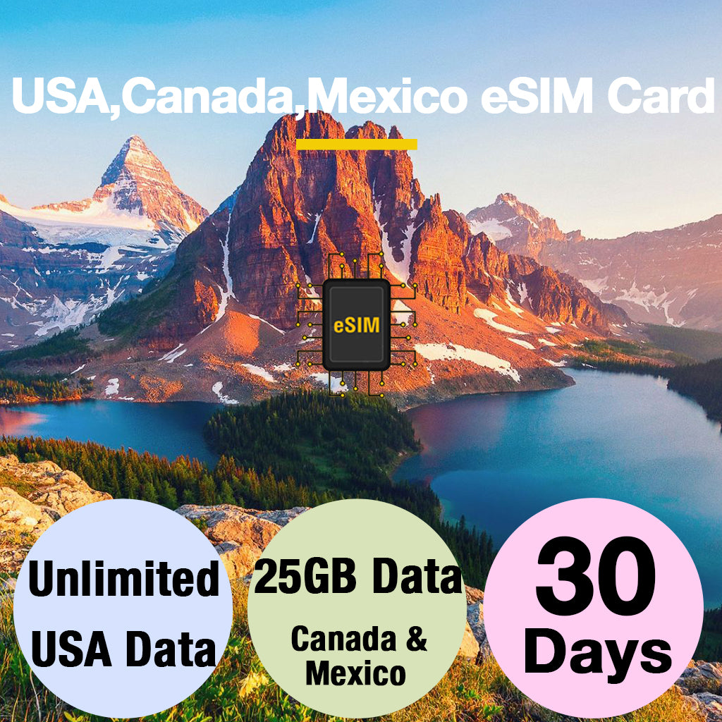 USA,Canada,Mexico prepaid travel eSIM card