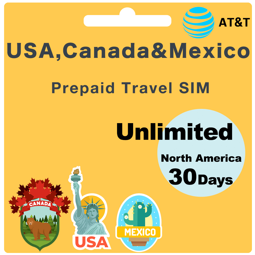 AT&T USA Prepaid Travel SIM Card Unlimited Data and Talk