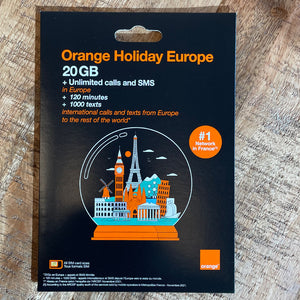 France & Europe Travel SIM Card 20GB Data 14 Days - Orange
