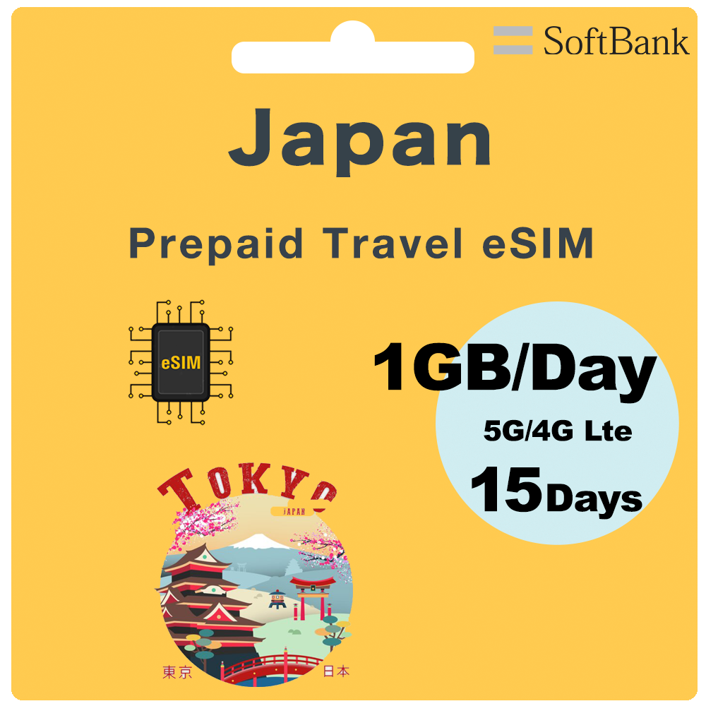 Japan Prepaid Travel eSIM Card - SoftBank (Data Only)