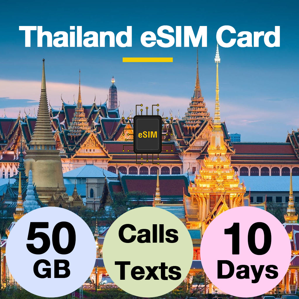 Thailand Prepaid Travel eSIM Card 15GB/50GB for 7/10 Days - TrueMove