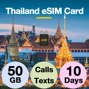 Thailand Prepaid Travel eSIM Card 15GB/50GB 7/10 Days - AIS
