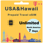 Load image into Gallery viewer, USA &amp; Hawaii Prepaid Travel eSIM Card Unlimited Data - T Mobile
