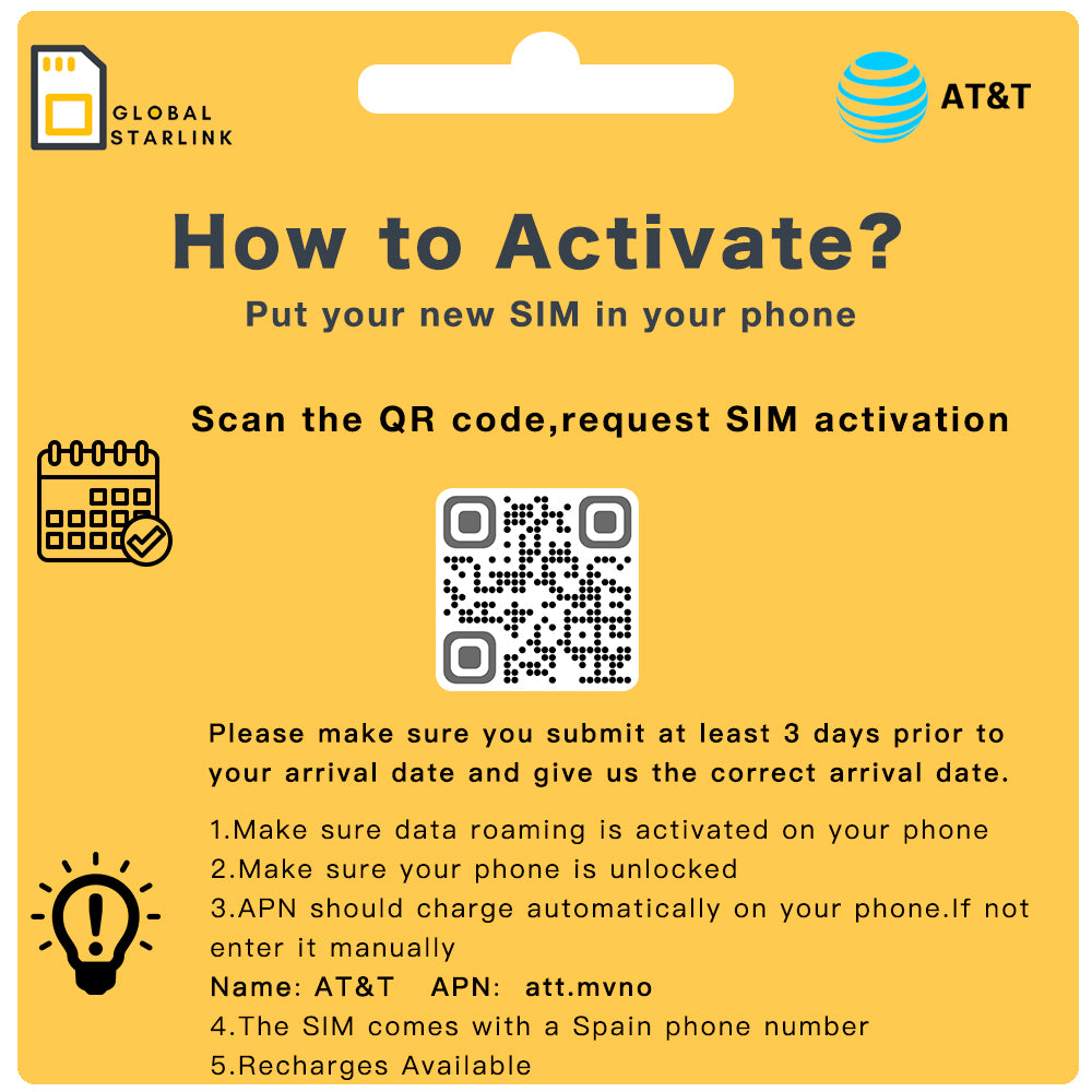 AT&T USA Prepaid Travel SIM Card Unlimited Data and Talk