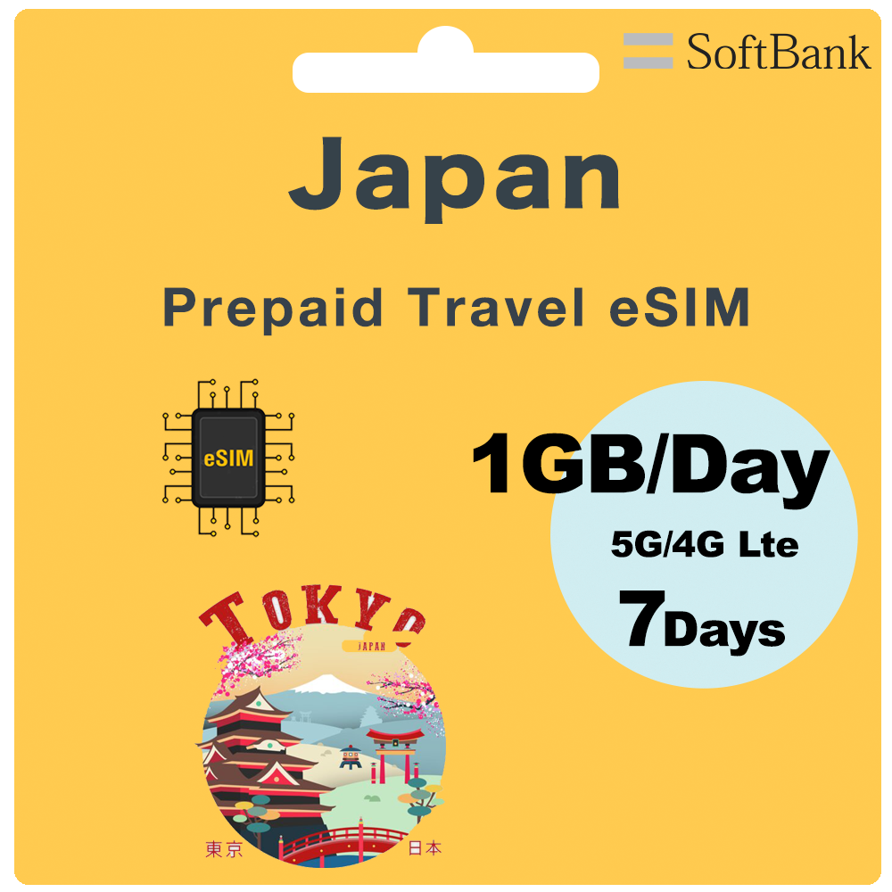 Japan Prepaid Travel eSIM Card - SoftBank (Data Only)