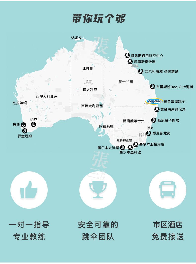 澳大利亚：墨尔本三地15000英尺高空跳伞