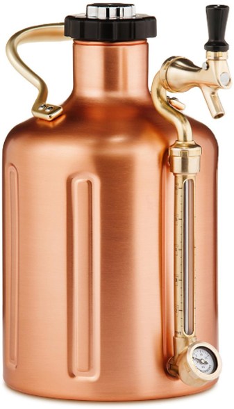 GrowlerWerks uKeg Pressurized Growler - Copper-Plated - 128 fl. oz.