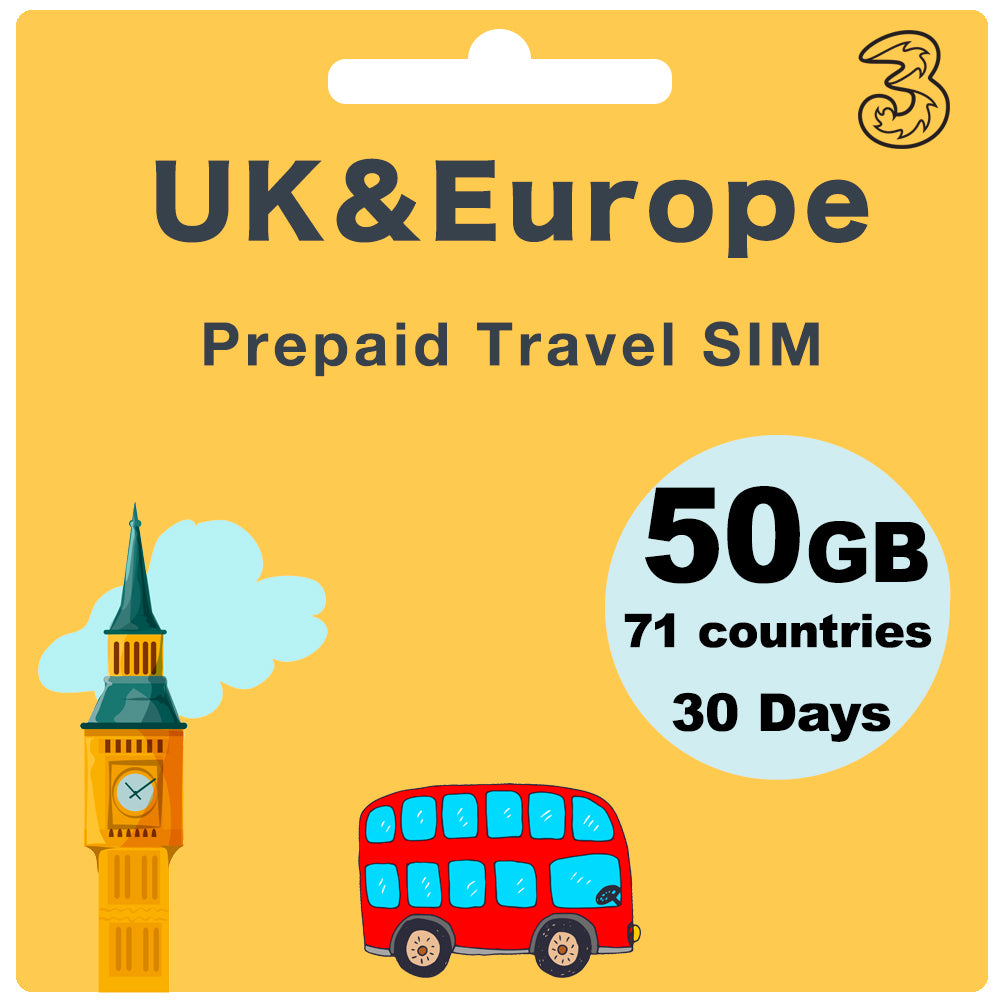 UK & Europe Travel Prepaid SIM card
