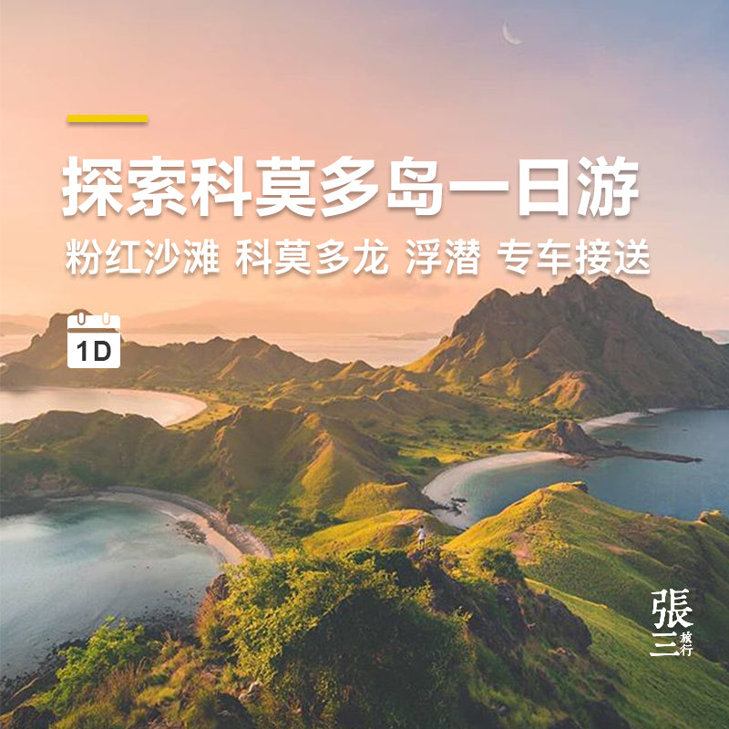 科莫多岛：岛上探险 粉红沙滩 快艇环岛